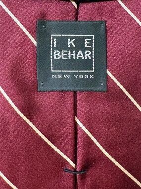 Ike Behar New York Burgundy Striped Silk Tie